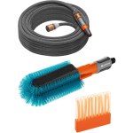 Gardena GARDENA Cleansystem jalgratta pesemisvahendite komplekt, pesuhari (hall/turquoise, sisaldab 10 seebikeppi, voolik, puhastuss&uuml;stal)