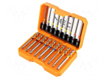 Tools set: screwdriver bits | plastic box | Overall len: 75mm | 1/4"