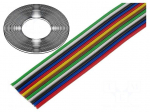 Wire: ribbon | stranded | Cu | 12x0,5mm2 | unshielded | PVC | 150V | 50m