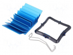 Heatsink: extruded | grilled | BGA | blue | L: 31mm | W: 31mm | H: 12.5mm