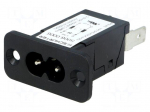 Connector: AC supply | socket | male | 6A | 250VAC | IEC 60320 | -25&divide;85&deg;C