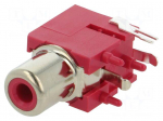 Socket | RCA | female | angled 90&deg; | THT | brass | nickel plated | on PCBs
