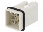 Connector: HDC | contact insert | male | S-Q12/0 | PIN: 13 | 12+PE | 10A