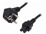 Cable | CEE 7/7 (E/F) plug angled,IEC C5 female | 1.4m | black