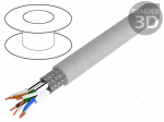 Wire | S/FTP | 6 | stranded | Cu | PVC | grey | 100m | 5.9mm
