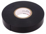 Tape: electrical insulating | W: 19mm | L: 9.1m | Thk: 0.8mm | black