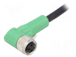 Connection lead | M8 | PIN: 3 | angled | 10m | plug | 250VAC | 4A | -25&divide;90&deg;C