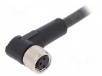 Connection lead | M8 | PIN: 3 | angled | 10m | plug | 60VAC | 4A | -25&divide;80&deg;C
