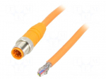 Connection lead | M12 | PIN: 8 | straight | 10m | plug | 30VAC | 2A | IP67