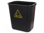 Waste bin | ESD | 370x260x380mm | 35l | polypropylene | black
