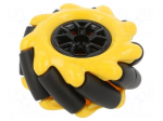 Wheel | yellow-black | Shaft: screw | screw | &Oslash;: 48mm | Plating: rubber