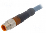 Cable: for sensors/automation | M8 | PIN: 3 | straight | 10m | plug | male
