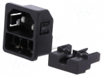 Connector: AC supply | socket | male | 10A | 250VAC | C14 (E) | 6220 | IP40
