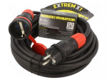Extension lead | 3x2.5mm2 | 10m | rubber | black | Sockets no: 1 | 16A