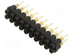 Socket strip | 2mm banana | black | 60VDC | 10A | 30VAC | Sockets: 20