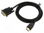 Cable | DVI-D (18+1) plug,HDMI plug | HDMI 1.3 | 1.8m | black