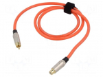 Cable | RCA socket,RCA plug | 1m | Plating: gold-plated | orange