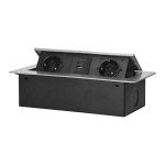 Uued tooted // Gniazdo meblowe wpuszczane w blat z płaskim frezowanym rantem i ładowarką USB, 2x2P+Z (Schuko),2x USB (typ A+C; 3,6A), srebrne