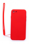 Back panel cover Evelatus Apple iPhone 7/8/SE2020/SE2022 Soft Touch Silicone Case with Strap Red