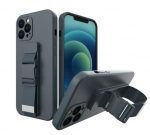 Back panel cover iLike Samsung Galaxy A22 5G Rope case gel TPU airbag case cover with lanyard Navy Blue