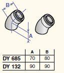 Concentric Elbows 45* D80/125 (2pcs), DY132