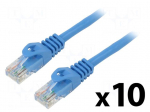 Patch cord | U/UTP | Cat: 5e | RJ45 plug,both sides | stranded | CCA | 1m