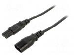 Cable | 2x0.75mm2 | IEC C7 female,IEC C8 male | PVC | 1.8m | black