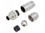 Connector: M12 | plug | PIN: 4 | male | 250V | straight | IP67 | zinc alloy