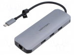 Hub USB | OTG,USB 3.0 | PnP | grey | Number of ports: 9 | 0.15m
