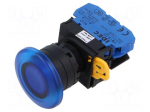 Switch: push-button | 22mm | Stabl.pos: 2 | NO | blue | LED | IP65 | YW