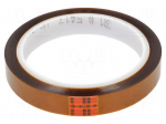 Tape: high temperature resistant | Thk: 0.07mm | 62% | amber | W: 15mm