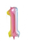 Riff 1m Folio Balloon Number 1 Glossy Colorful