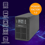 1000VA | 1000W | Online UPS | Batteries 2x12V/9AH | Qoltec | Power Factor 1.0