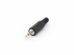 3.5mm MALE JACK CONNECTOR - BLACK PLASTIC STEREO