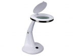 LED DESK LAMP WITH MAGNIFYING GLASS  3 + 12 DIOPTRE - 6 W - 30 LEDS - WHITE