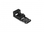 MOUNTING CARRIER - FOR 3-CONDUCTOR TERMINAL BLOCKS - 221 SERIES - 4 mm&sup2; - WITH SNAP-IN MOUNTING FOOT FOR HORIZONTAL MOUNTING - BLACK
