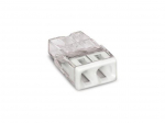 COMPACT SPLICING CONNECTOR - FOR SOLID CONDUCTORS - max. 2.5 mm&sup2; - 2-CONDUCTOR - TRANSPARENT HOUSING - WHITE COVER