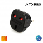 HQ Power Plug adapter from UK (United Kingdom) 3pin to EU Socket - UK to EU Adapter
