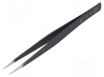 Tweezers | Blade tip shape: hook | Tweezers len: 130mm | ESD