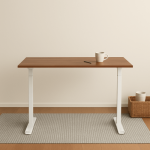 Adjustable Height Table Up Up Bjorn White, Table top M Dark Walnut