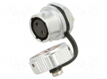 Connector: circular | socket | female | PIN: 2 | IP67 | WY16 | 15A | 500V