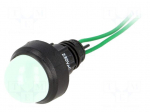 Indicator: LED | prominent | 230VAC | Cutout: &Oslash;13mm | IP40 | 300mm leads