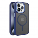 Back panel cover iLike Apple iPhone 13 DUAL METAL FRAME MAGSAFE CASE Blue