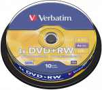 Blanks DVD+RW SERL Verbatim 4.7GB 4x 10 Pack Spindle