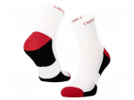 Work socks | Size: 39-42 | white-red | 3pcs.