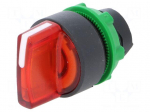 Switch: rotary | Stabl.pos: 2 | 22mm | red | Illumin: LED | IP66 | Pos: 2