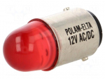 LED lamp | red | BA15D | 12VDC | 12VAC