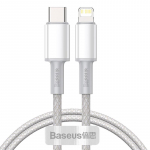 Cable USB C - iP Lightning 1m 20W white Baseus