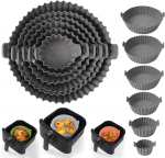 Riff Reusable Non-Stick Silicone molds for Air Fryers / Ovens with Scalloped Borders (6psc)