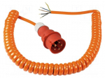 Cable | 5G1.5mm2 | IEC 60309 3P+N+PE plug,cables | PUR | orange | 16A